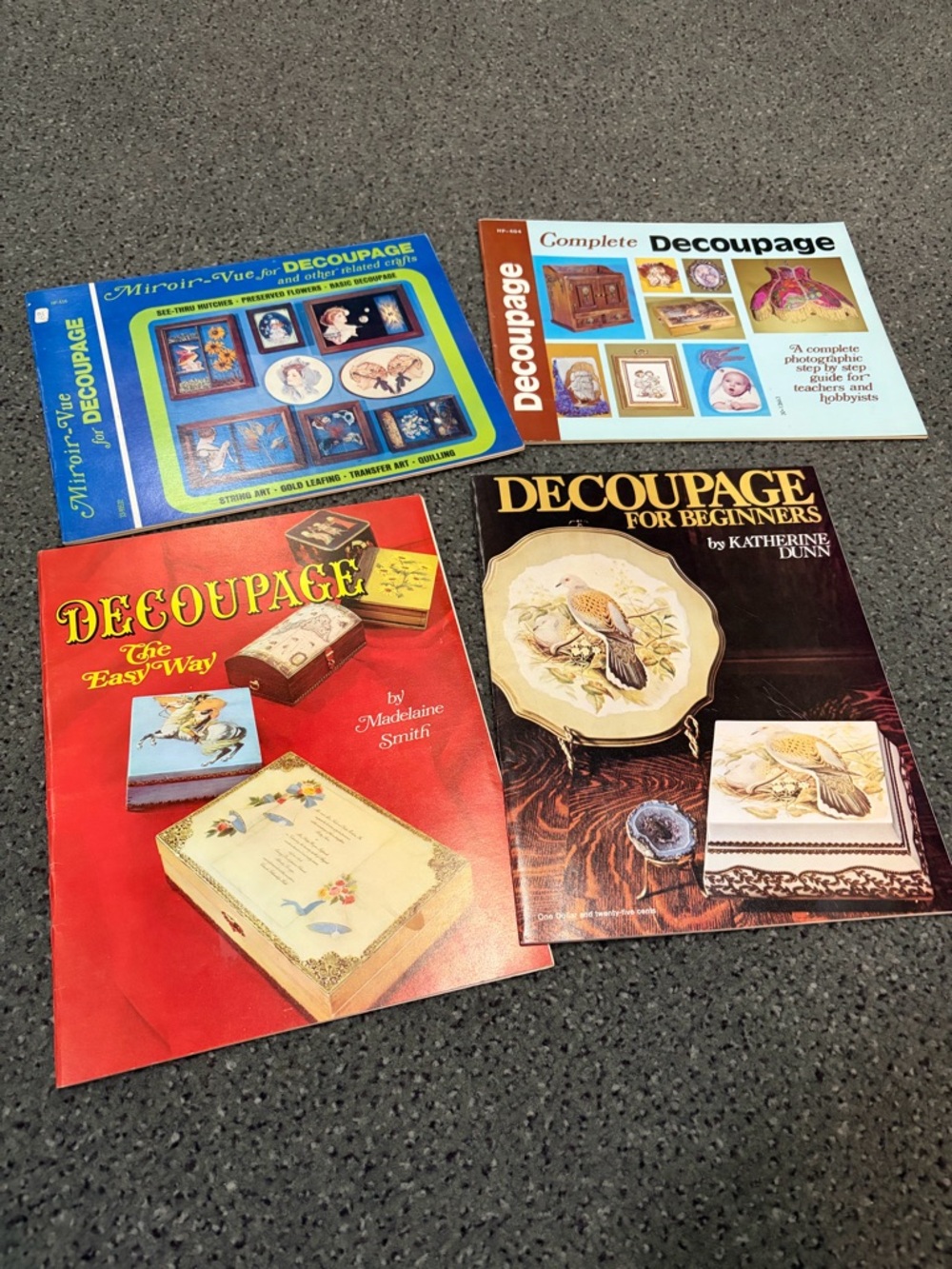 Decoupage Craft Book Set - Red, Blue, Brown, Cream Covers